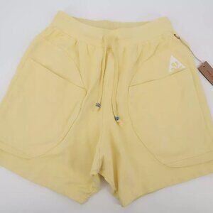 NEW Eco Life Wasted Collective Sunrise Yellow French Terry Sweat Shorts Large